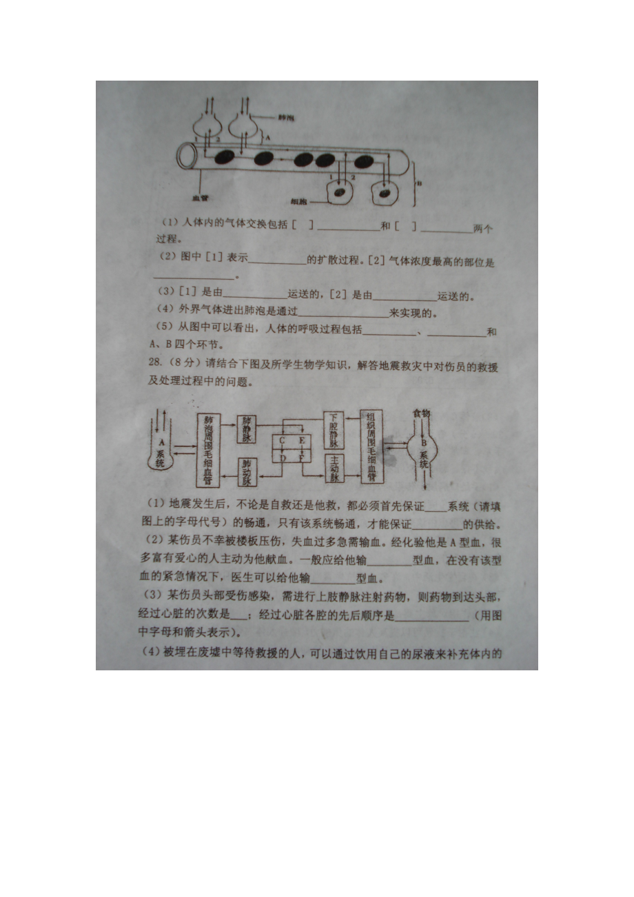 东营市第二学期七年级生物期末试题.doc