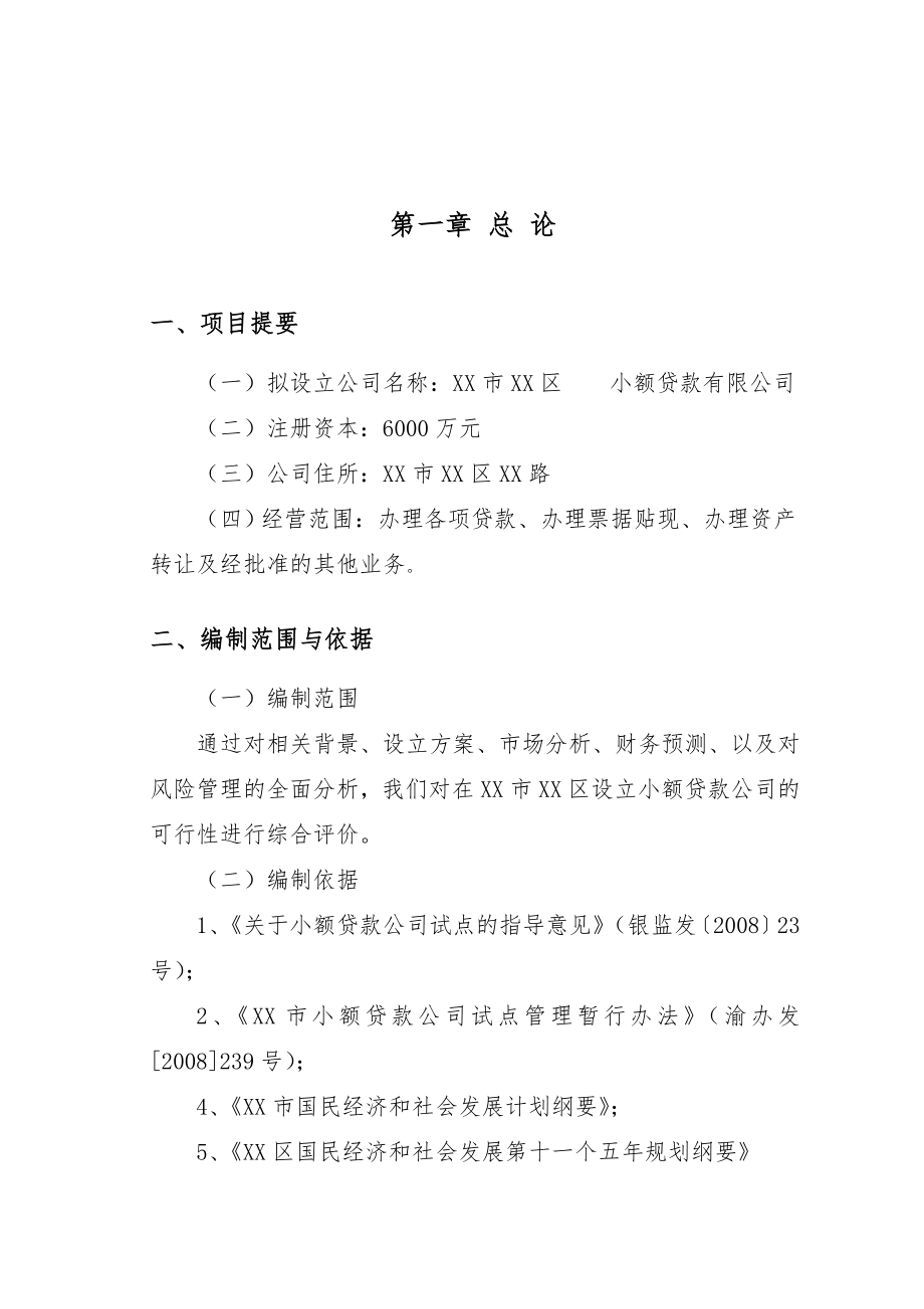 关于设立小额贷款有限公司可行性研究报告.doc