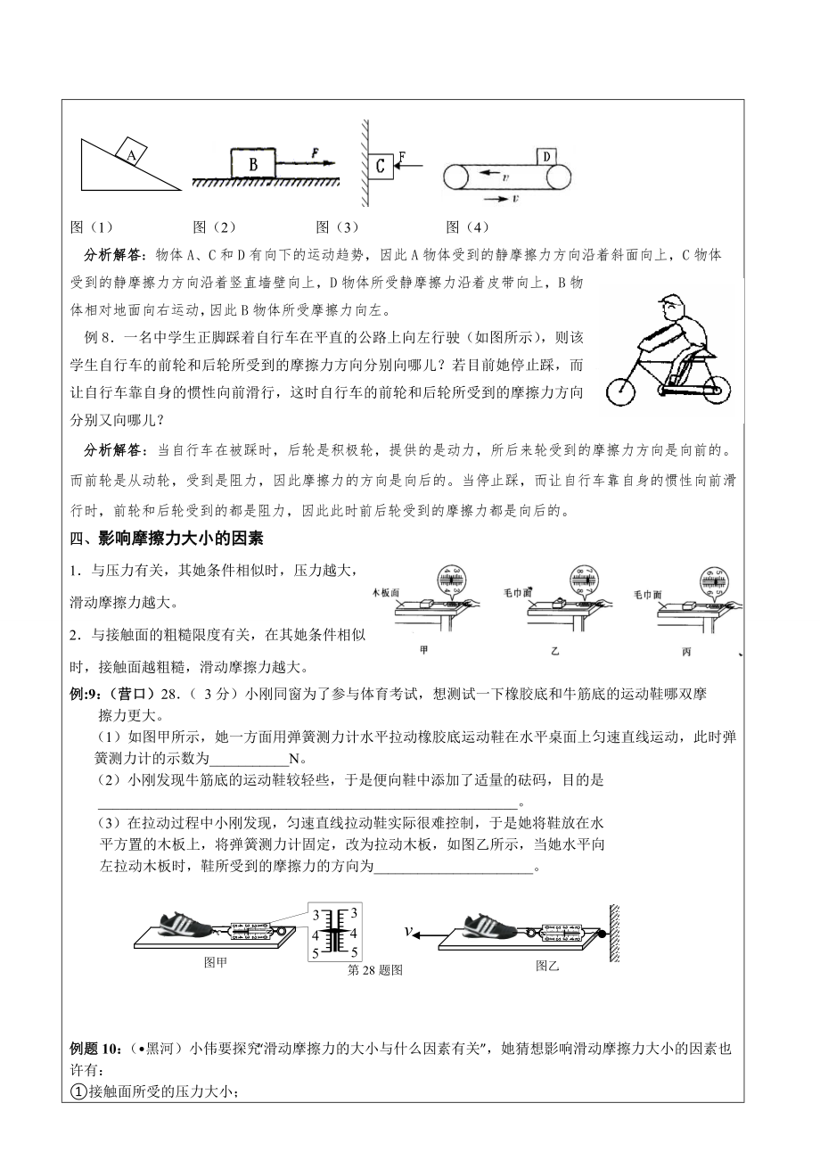 初二物理摩擦力经典分类全面解析.doc