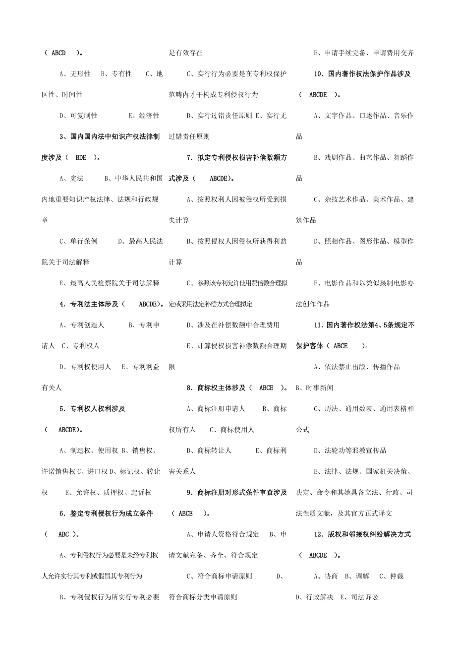 知识产权保护公需课试题答案.doc