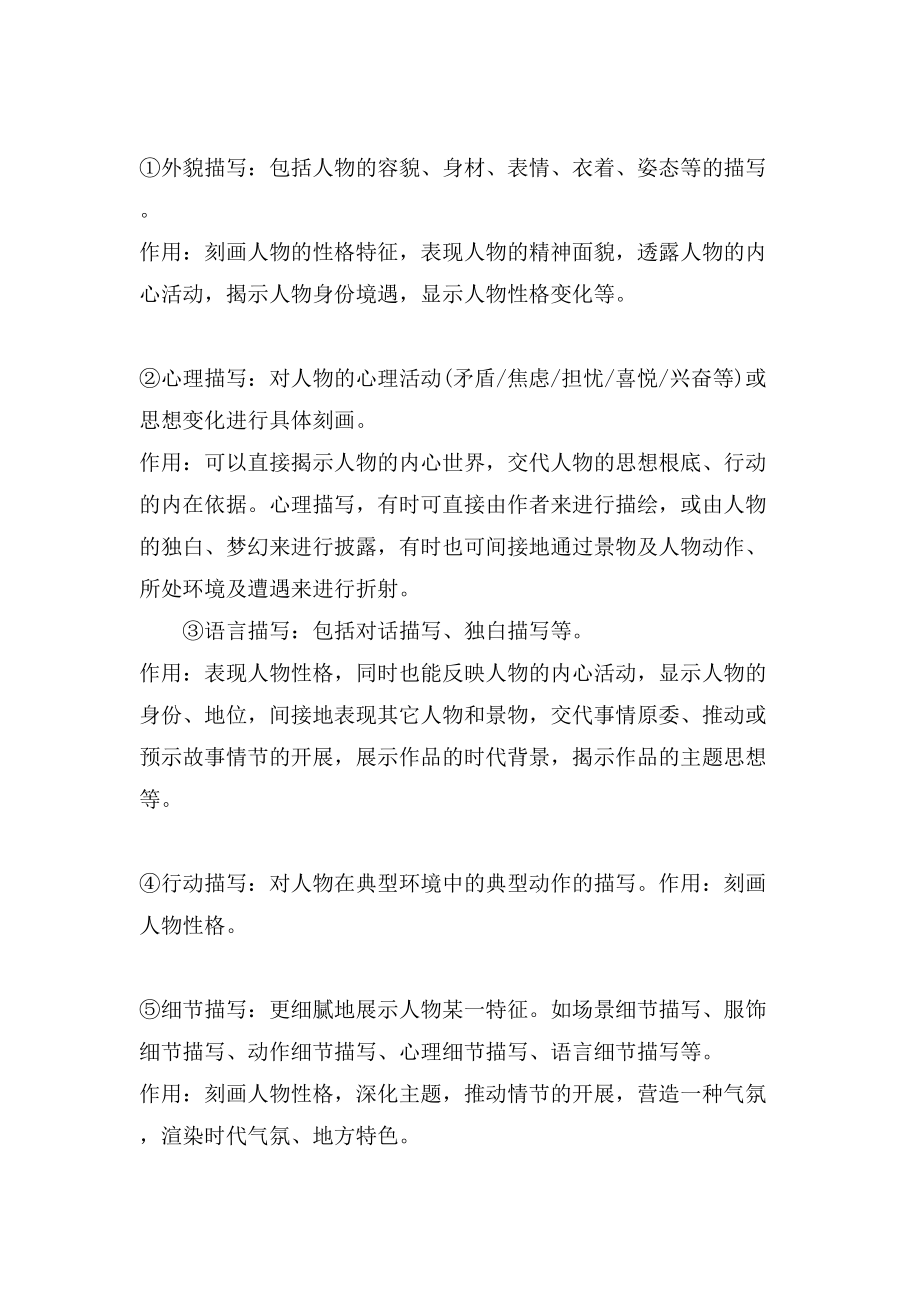 高中语文小说知识点总结.doc