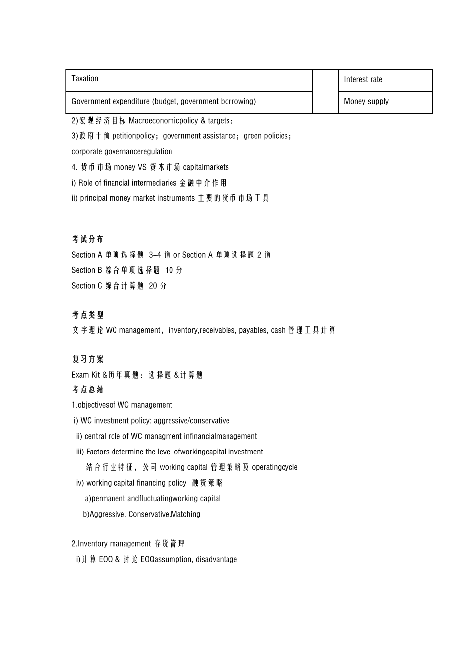 超实用ACCAF9重要知识点讲解及考点分析.doc