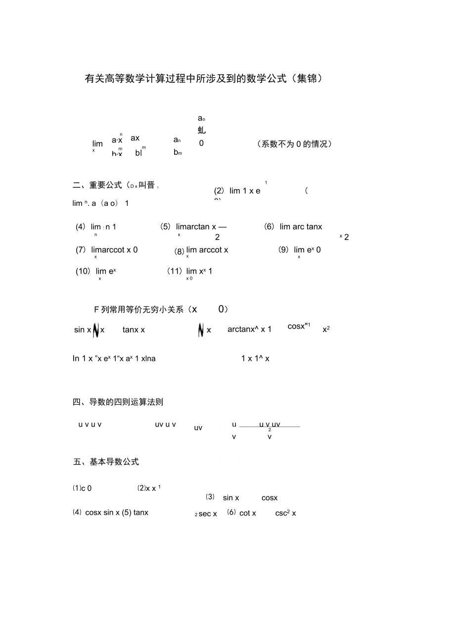 大一微积分公式知识交流.doc