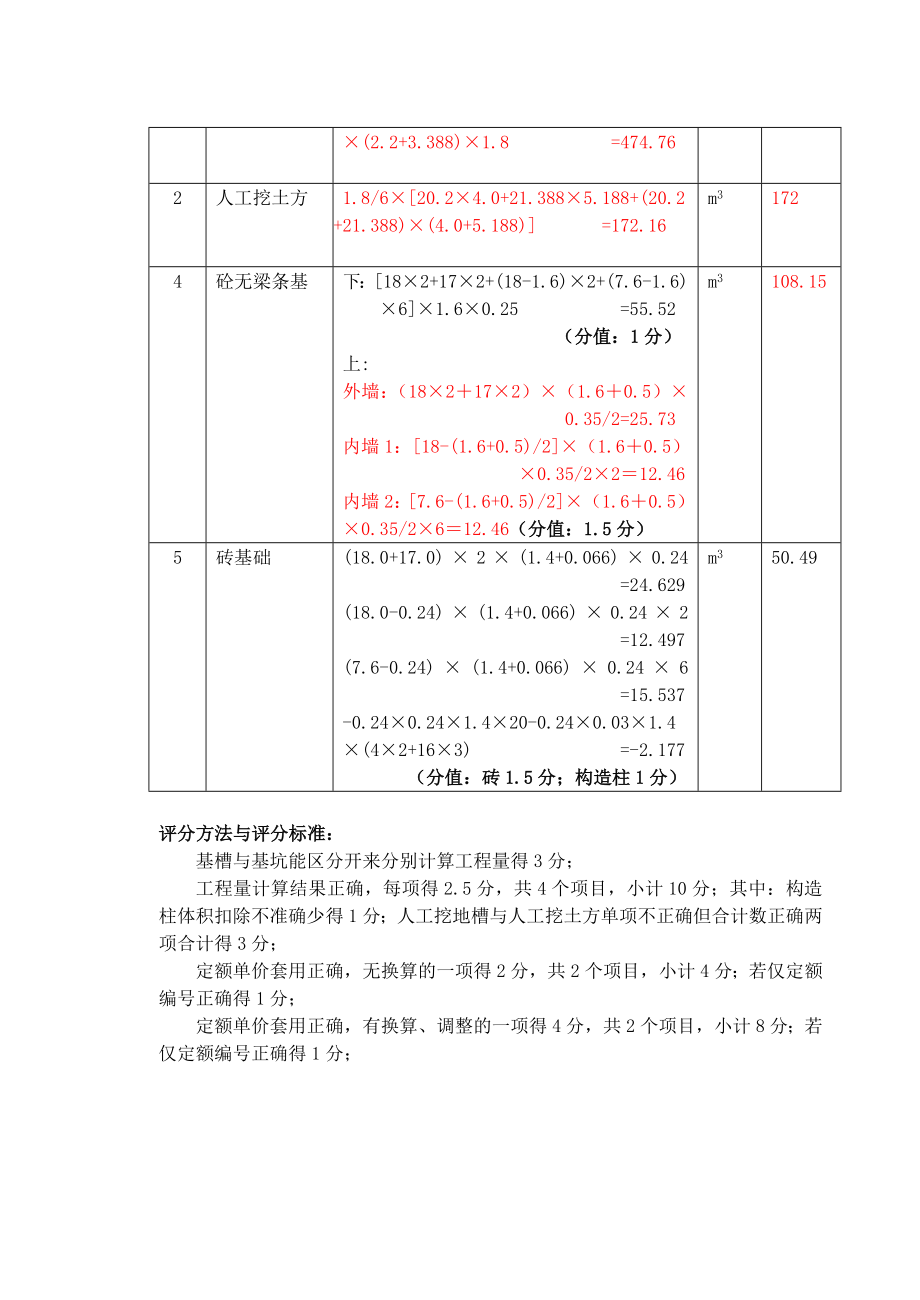 土建造价员案例答案.doc