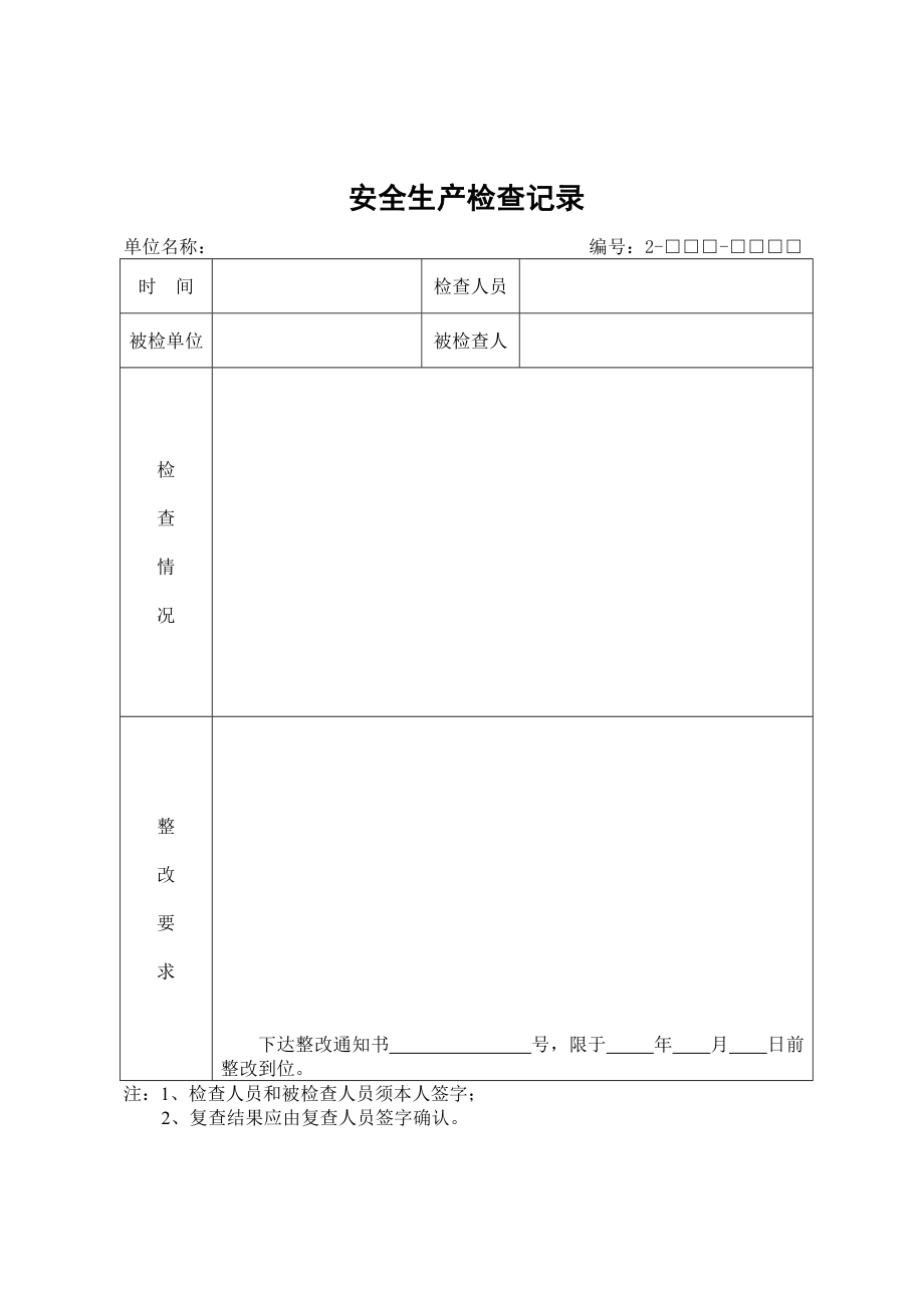 标准化安全表格(28页).doc