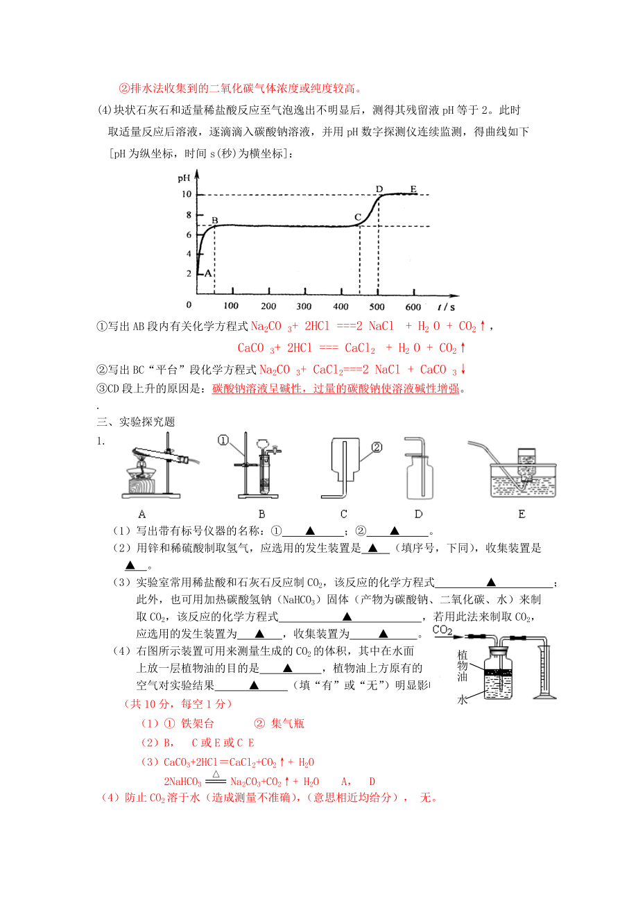 中考化学试题大全气体的制备.doc