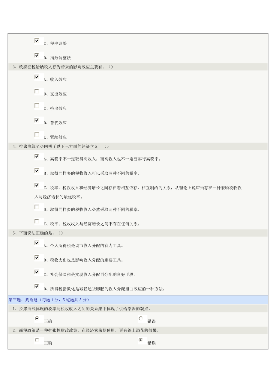 《财政学》第0916章在线测试.doc