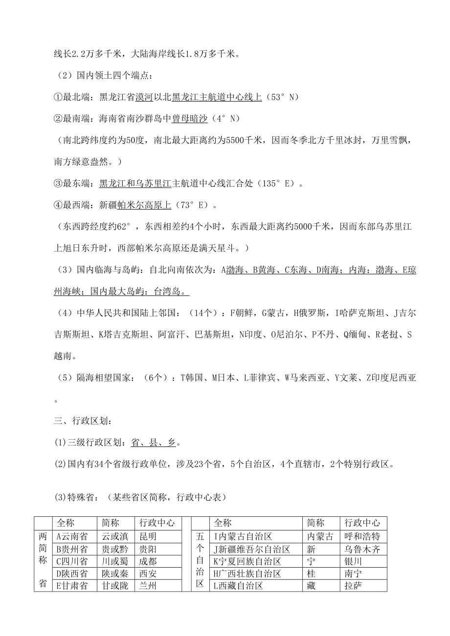 度八年级上册地理知识点.doc