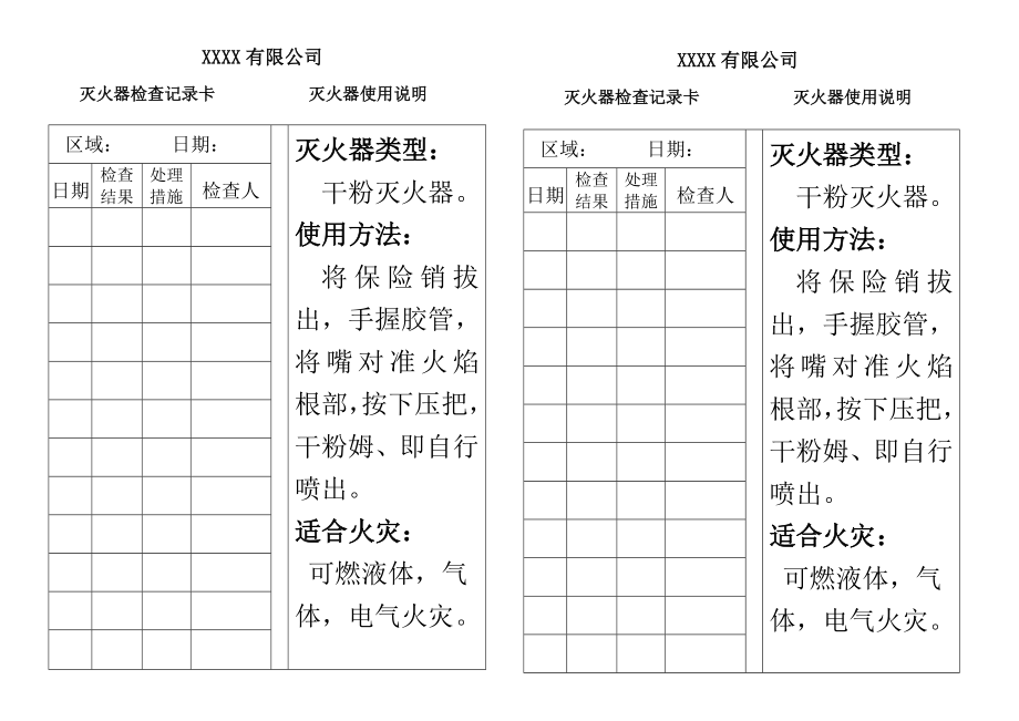 安全工作表格大全.doc