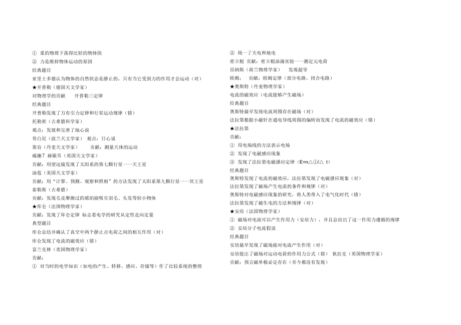 新课标高考高中物理学史.doc