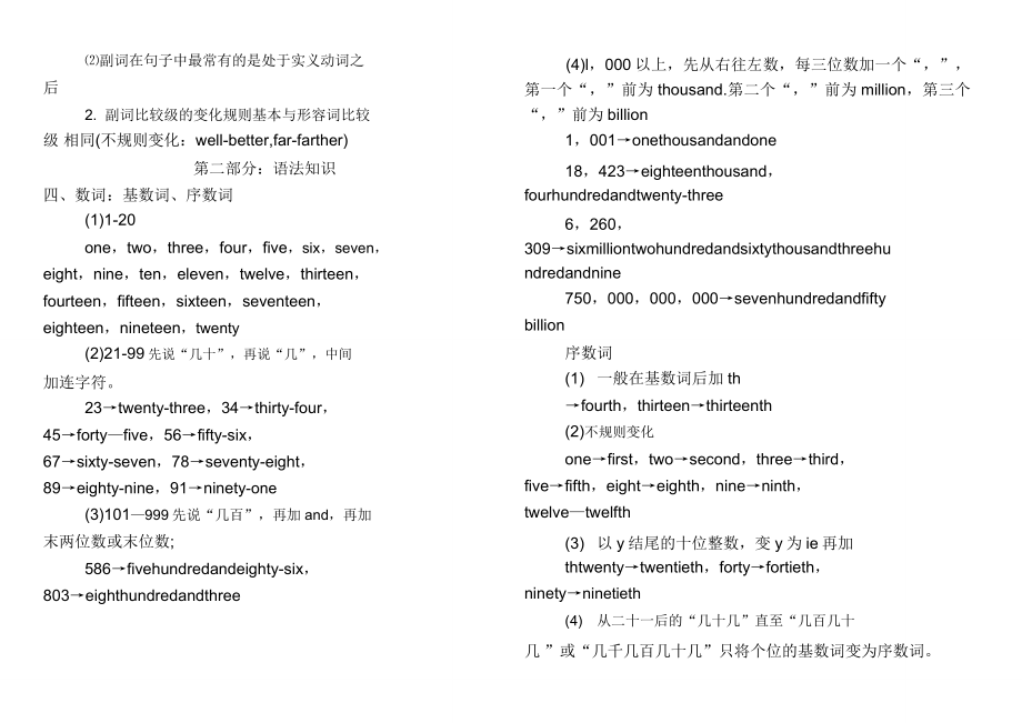 小学英语级要点知识点汇总期末特别.doc