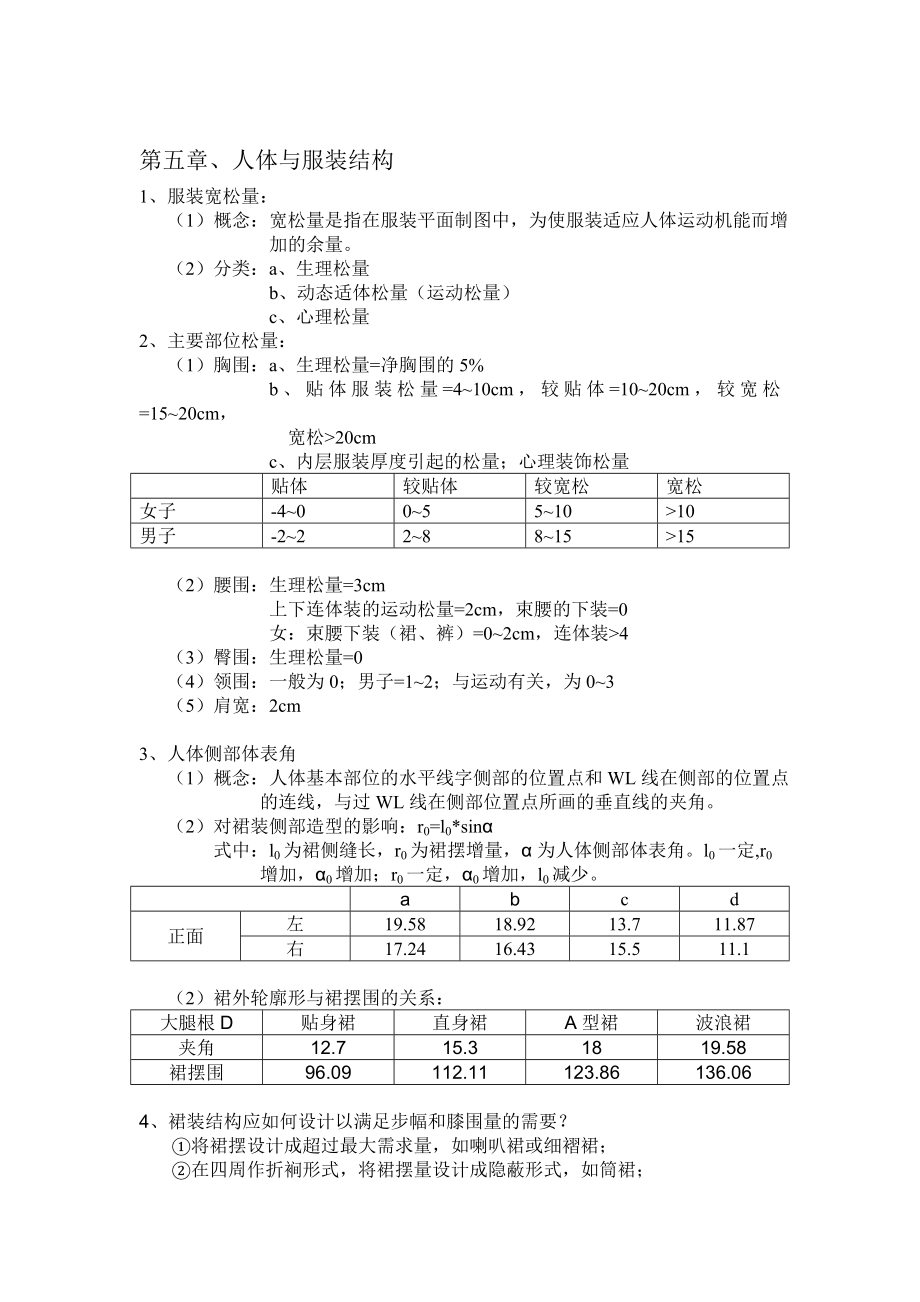 服装工效学重点.doc