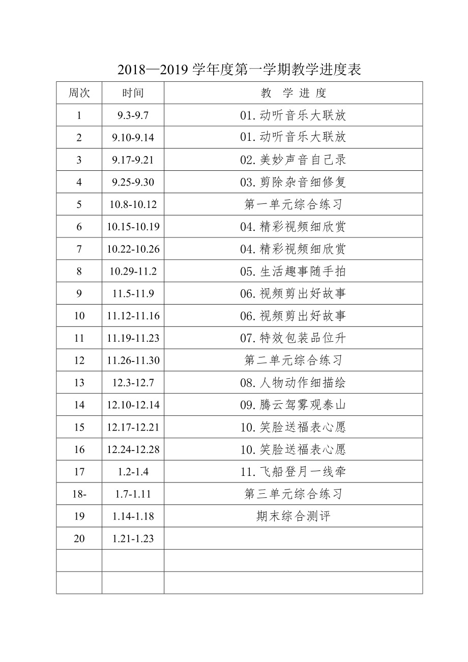 新泰山版小学信息技术第5册教学计划.doc