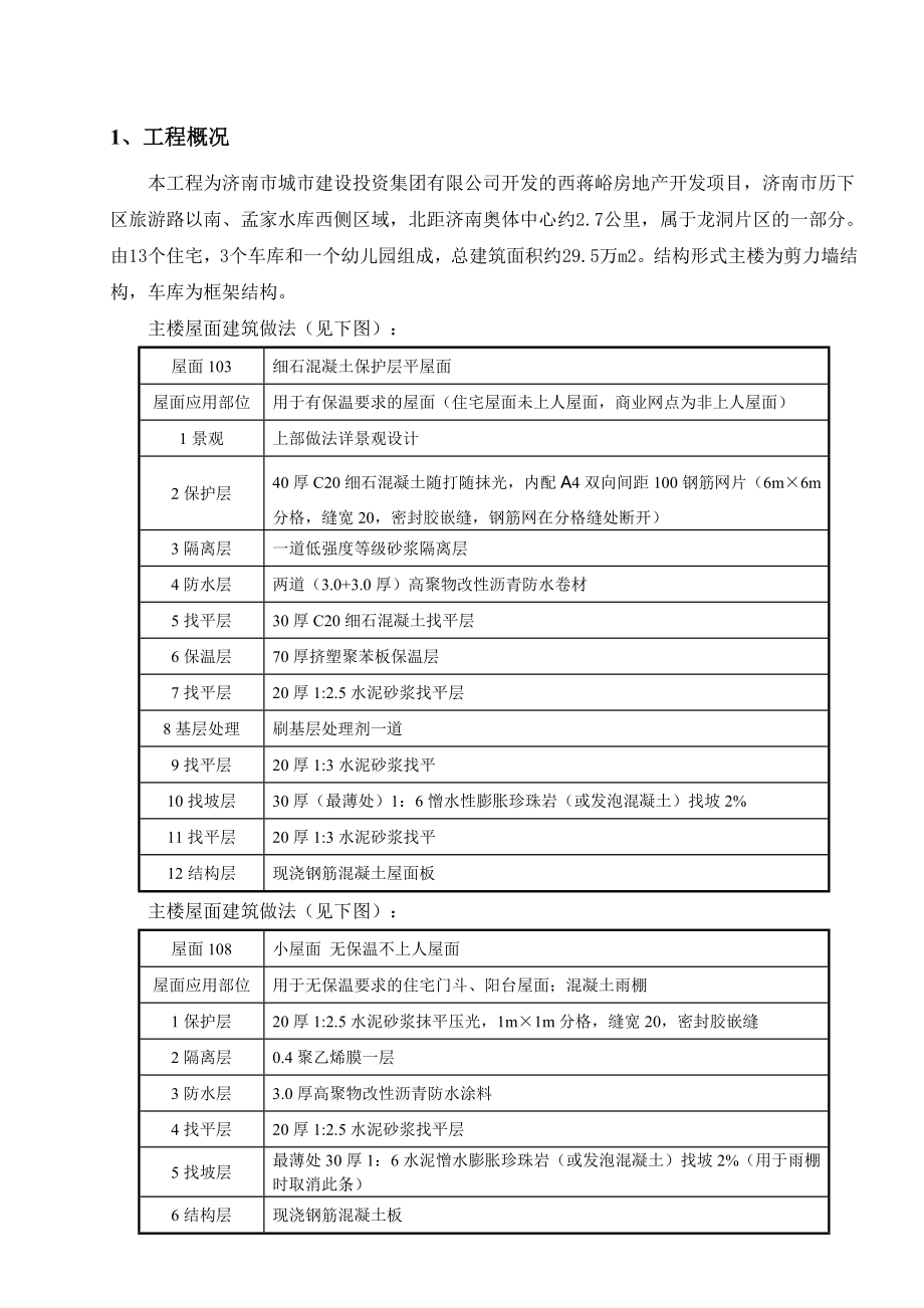 剪力墙结构屋面施工方案.doc