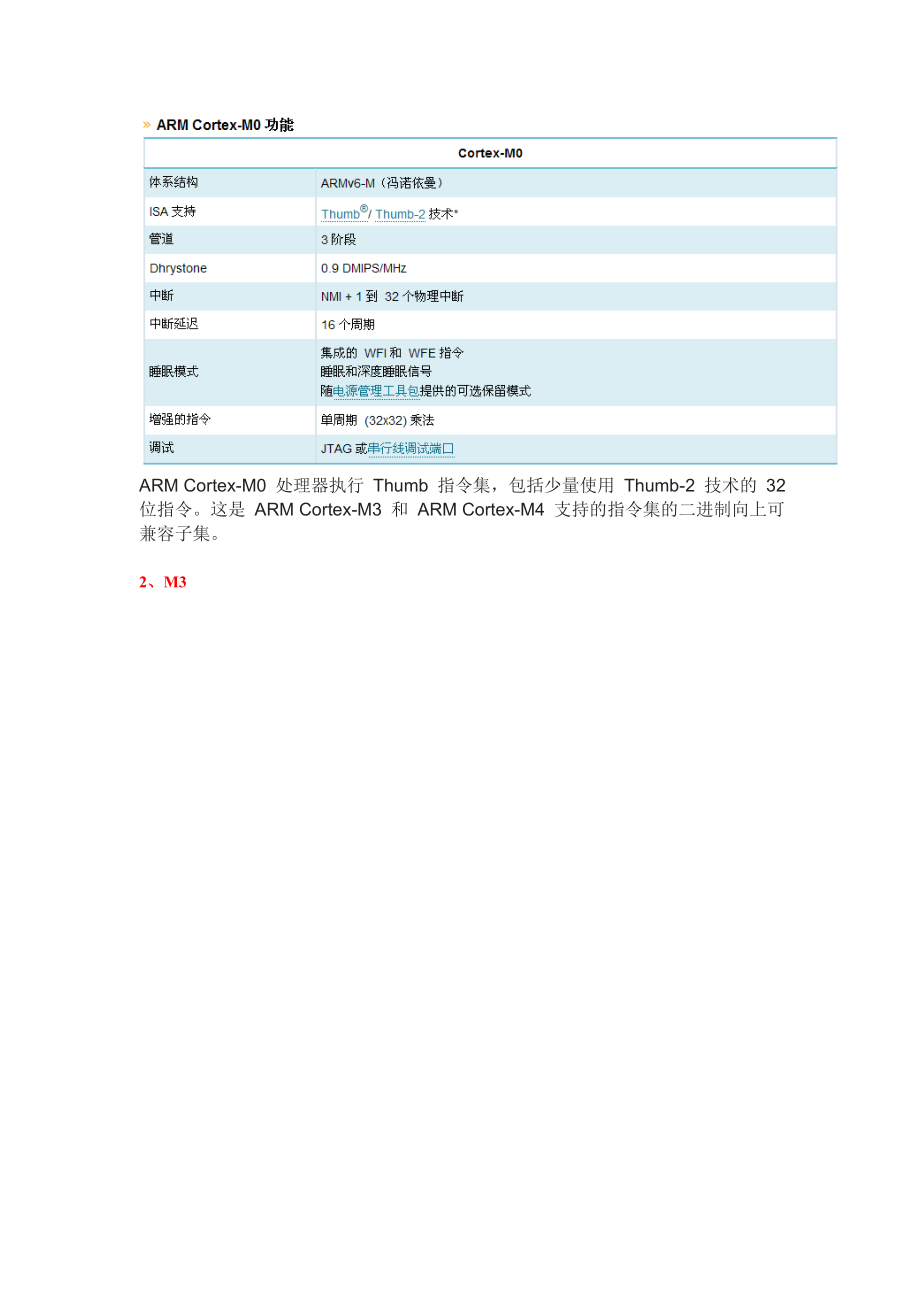 Cortex系列M1、M2、M3、M4对比.doc