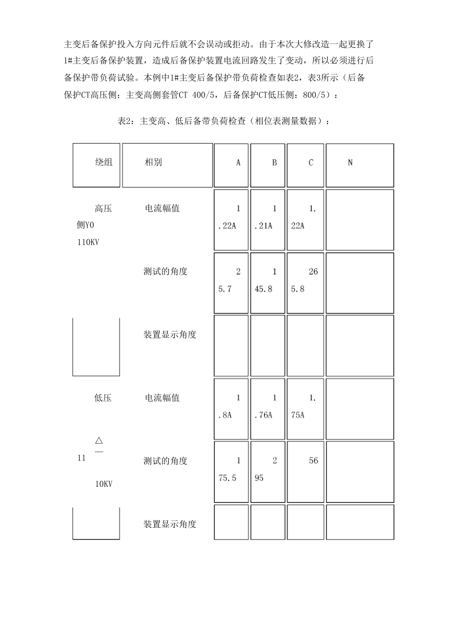 主变差动及后备保护带负荷试验.doc