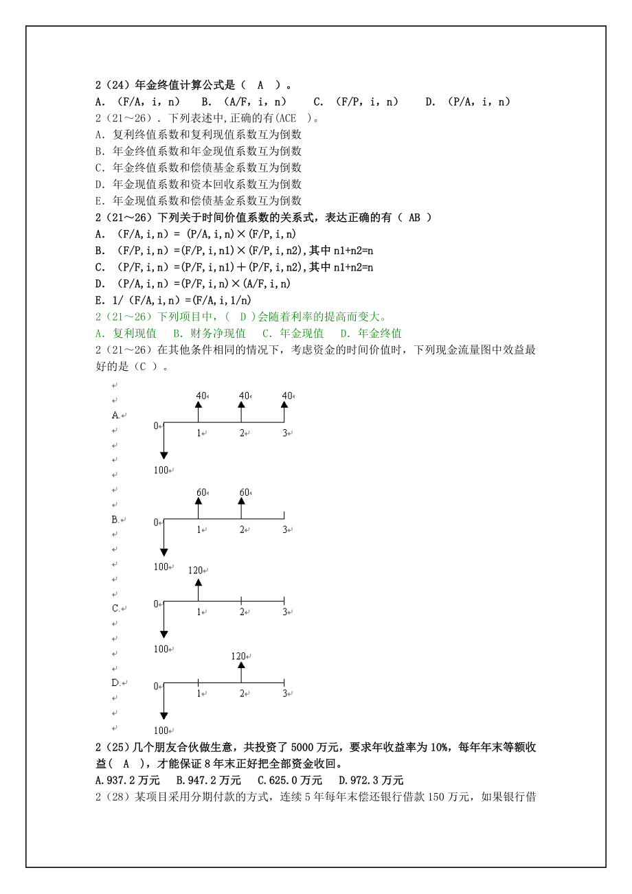 工程经济真题题库.doc