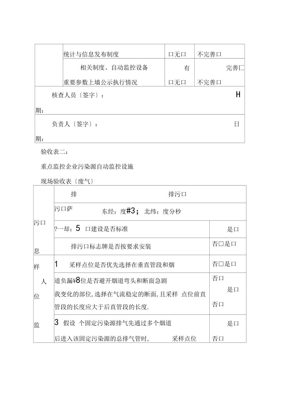 污染源自动监控设施验收备案台账.doc