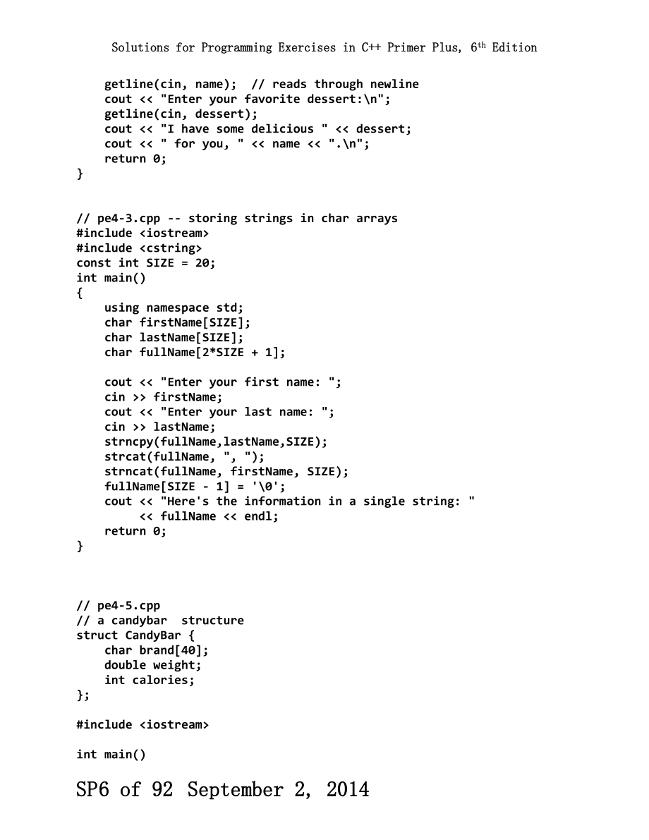 C++PrimerPlus(第六版)编程习题解答.doc