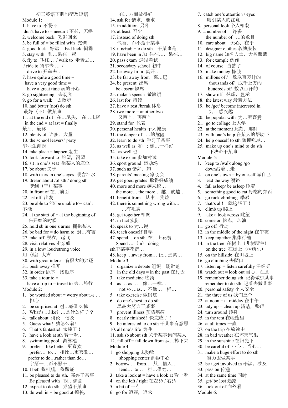 九下英语知识点总结.doc