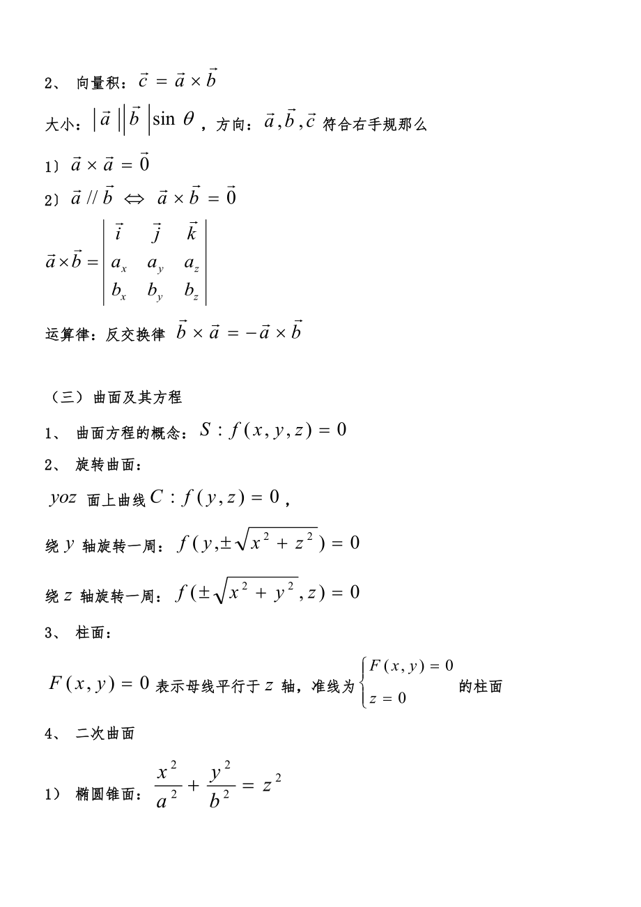 高数下册知识点(同名23035).doc