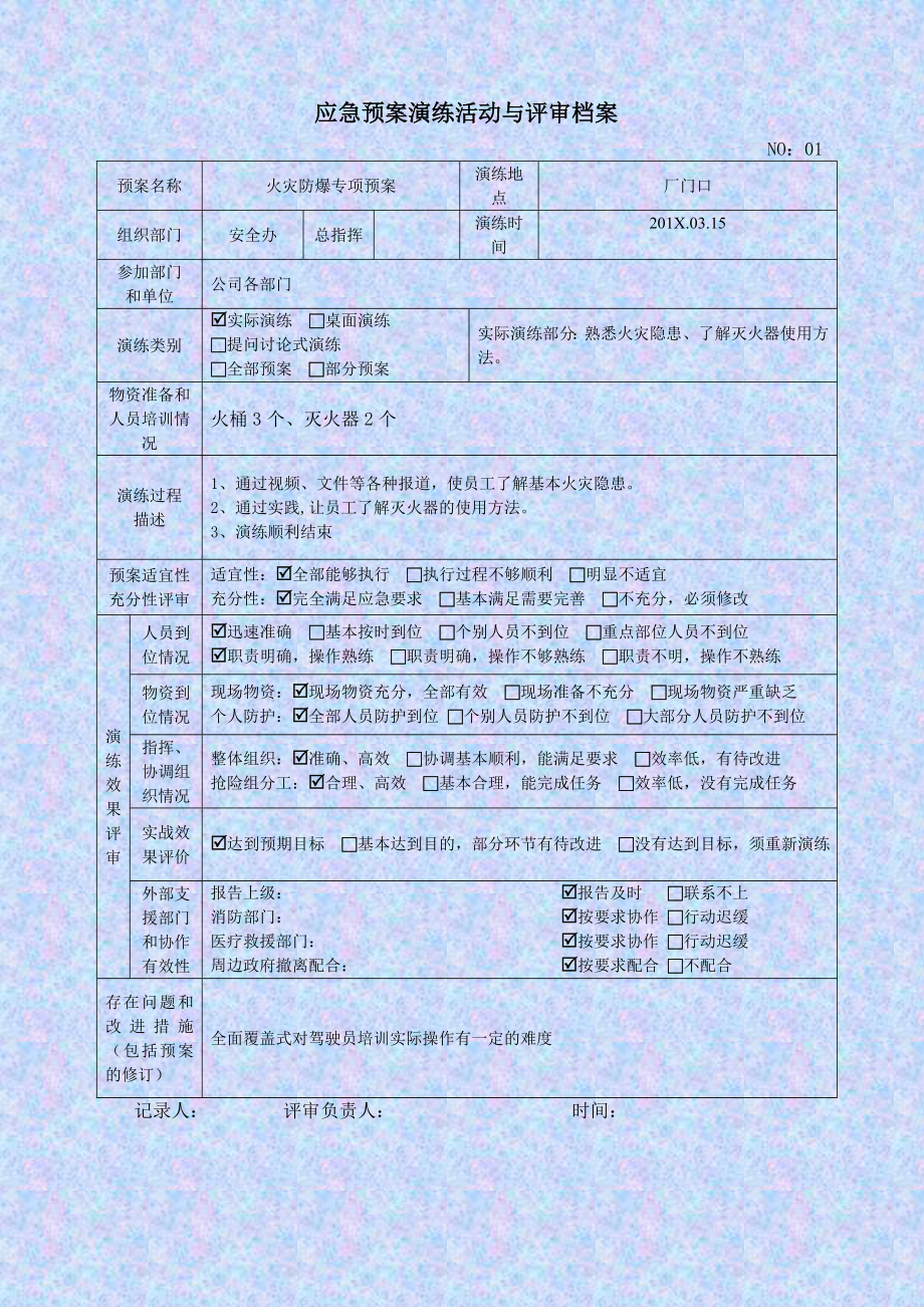 11.8应急演练评估效果表.doc