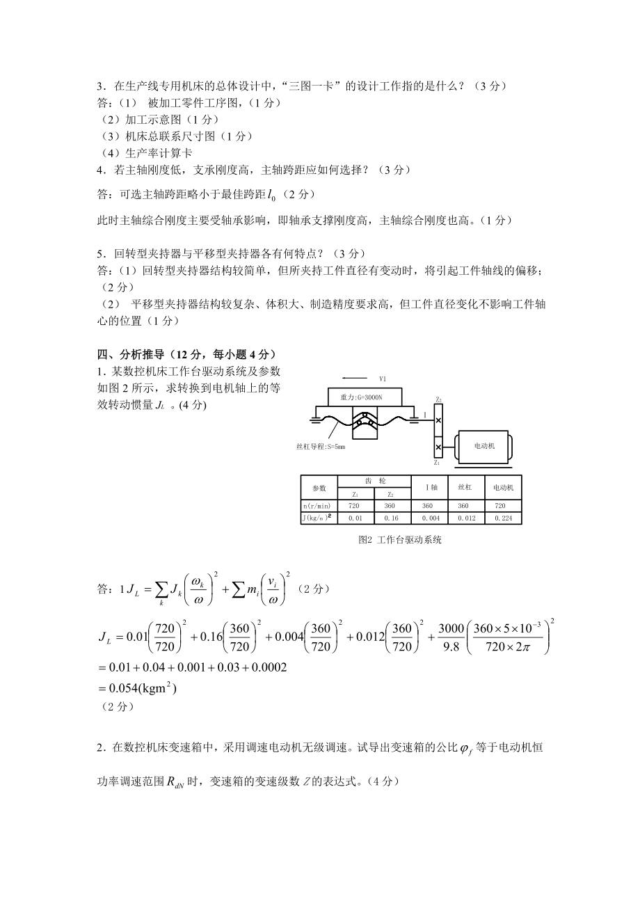 机械制造装备设计模拟试题3答案.doc