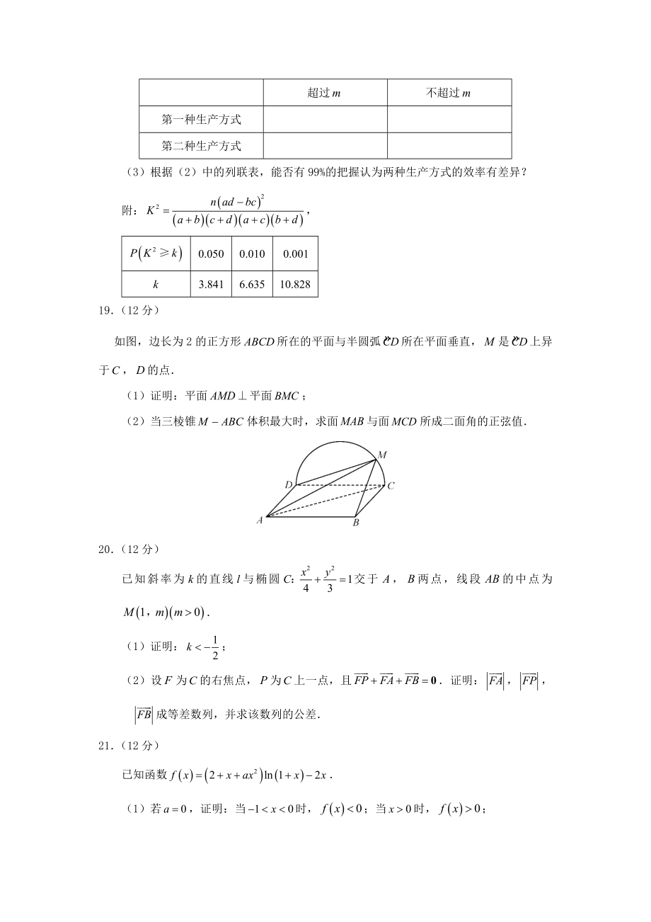 云南高考理科数学真题及答案2.doc