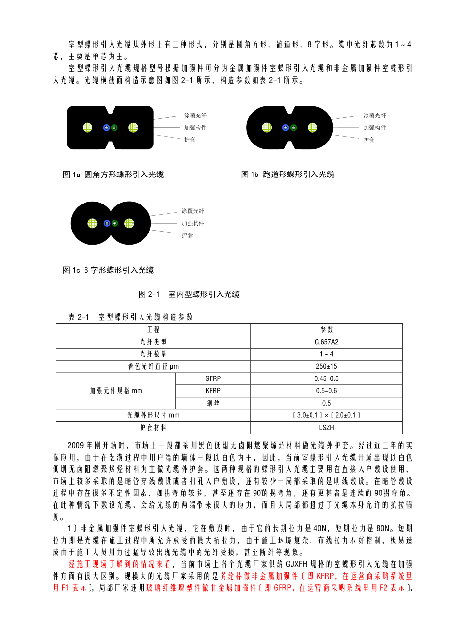 圆形光缆与蝶形光缆的对比.doc