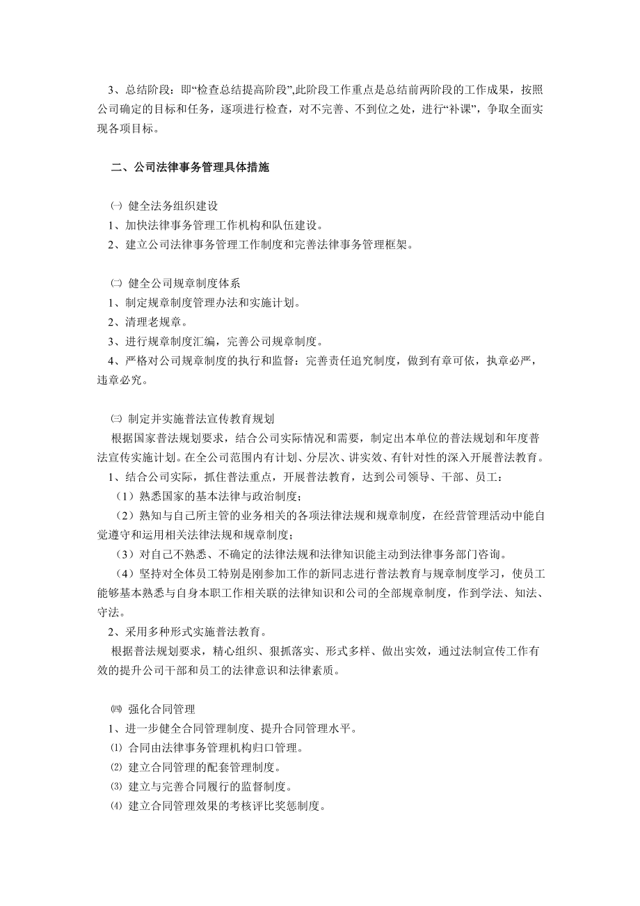 公司法律事务管理规划.doc