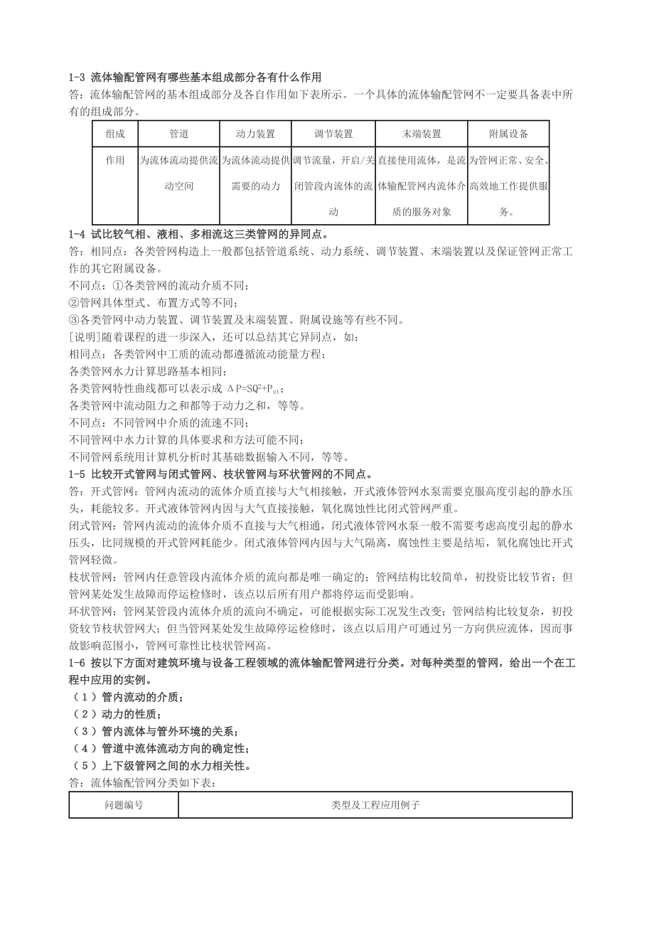 流体输配管网章答案.doc