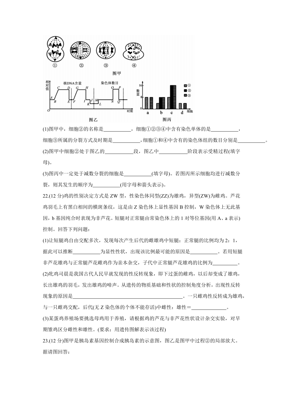 枣庄市新高一下学期期末考试生物.doc