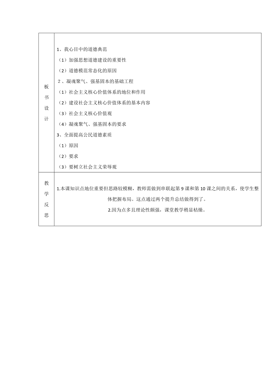 人教版高中政治必修三10.1加强思想道德建设教案.doc