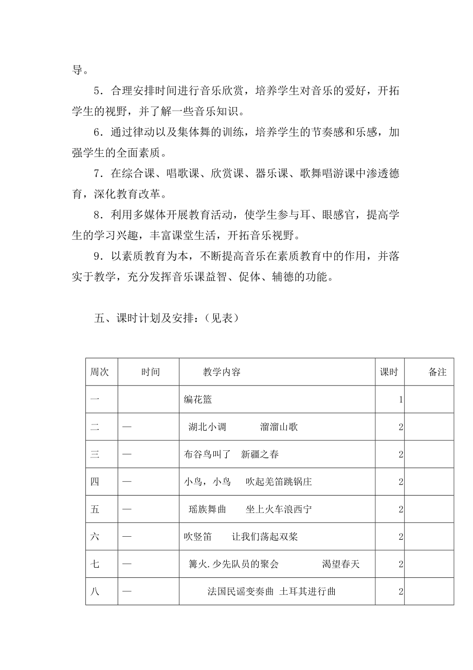 春湘艺版音乐五年级下册教学计划2.doc