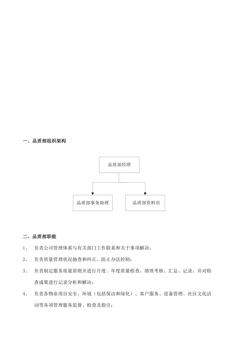 品质部管理核心制度物业.doc