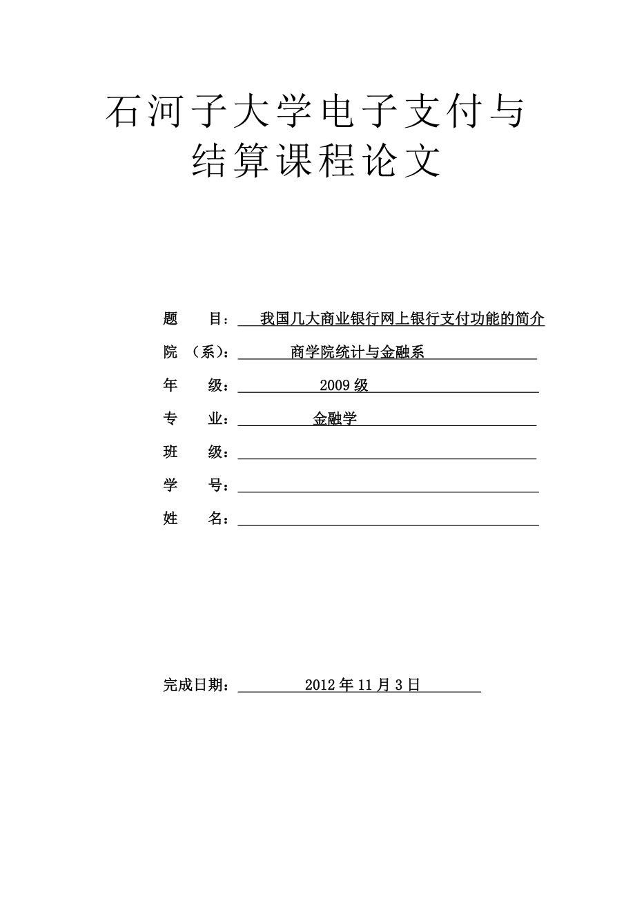 我国几大商业银行网上银行支付功能的简介.doc