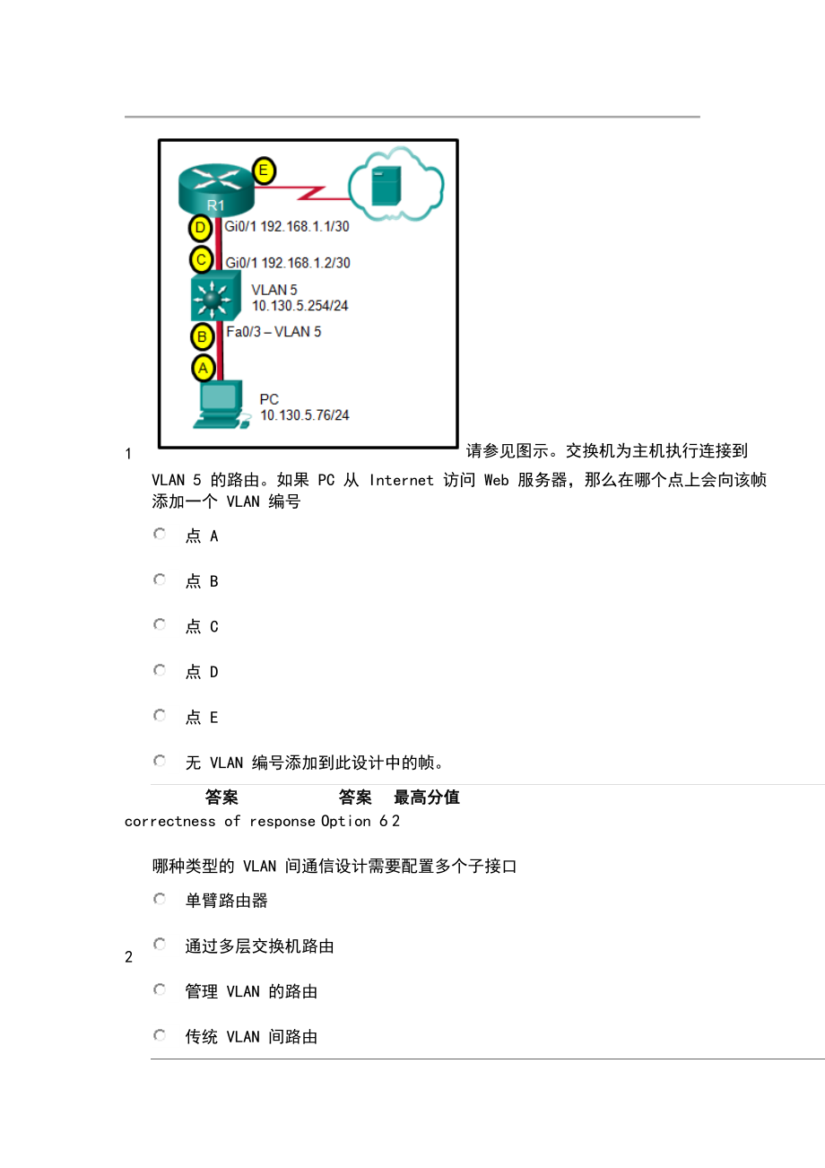 思科第2学期第5章答案.doc