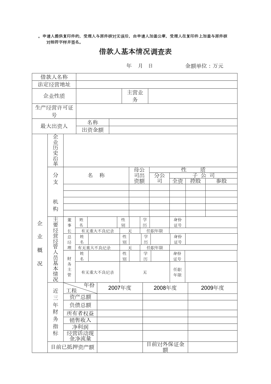 农村信用社贷款申请表格.doc