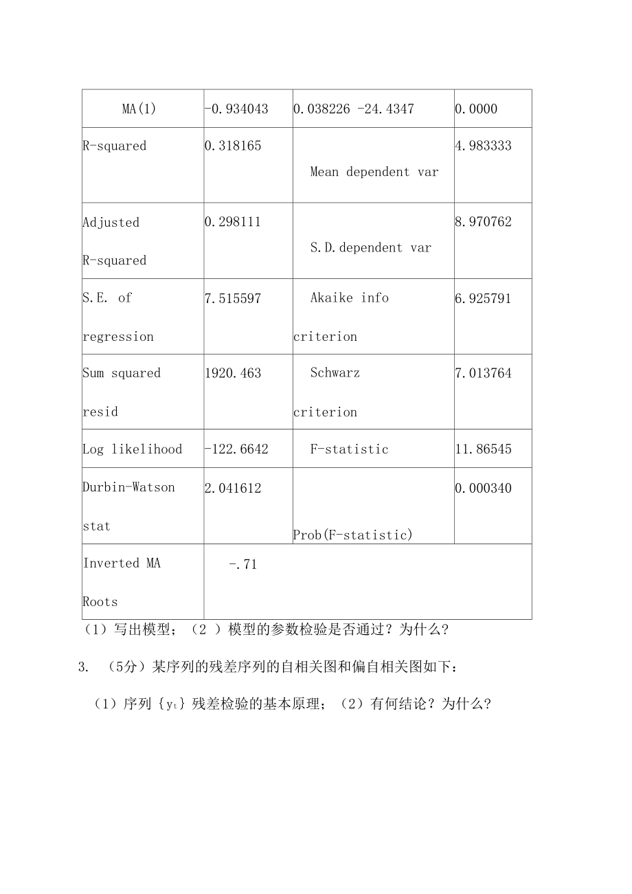 时间序列期末试题B卷.doc