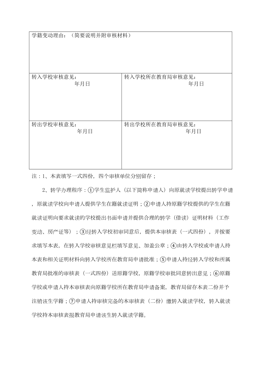 中小学学生转学审批表.doc