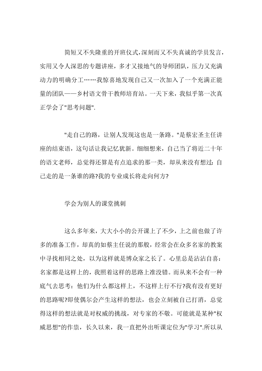 乡村骨干教师培育站培训心得体会精选.doc