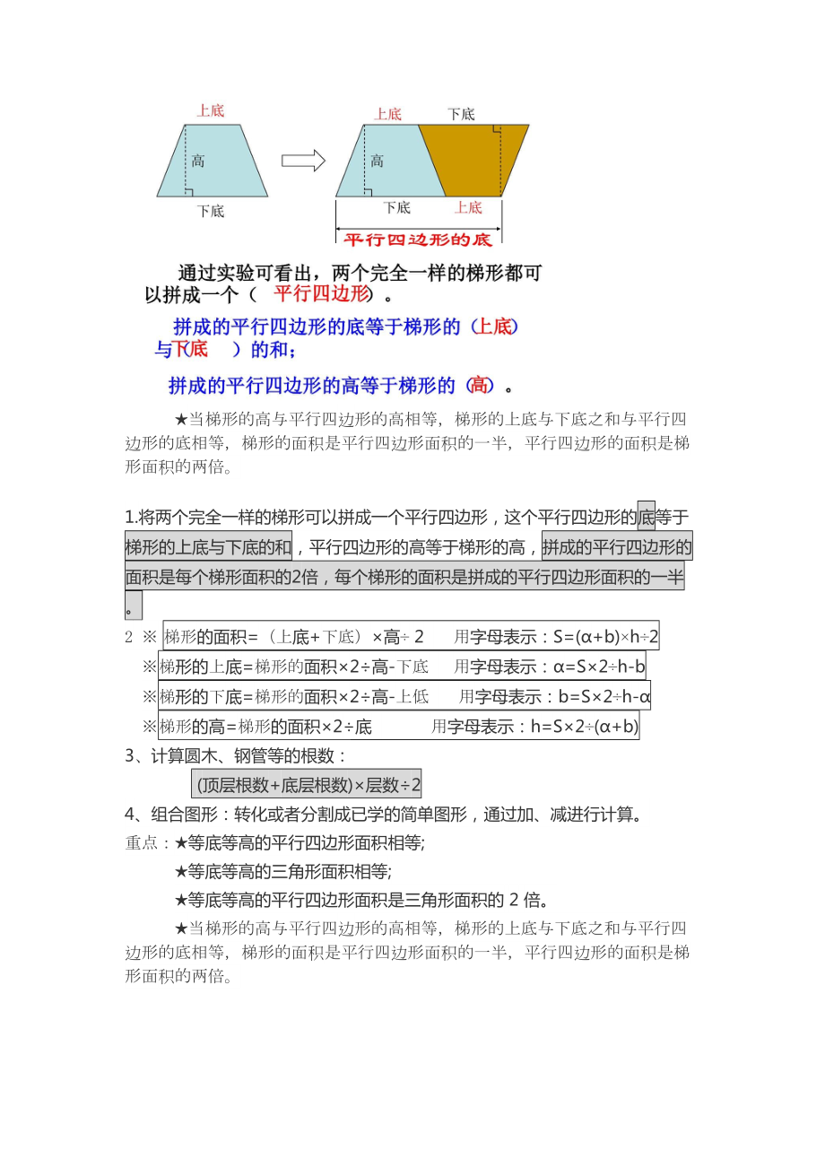 北师大版五年级上册数学第四单元知识点归纳.doc