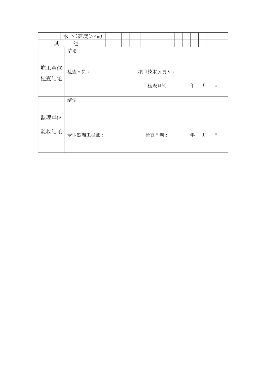 模板支模架验收记录表.doc