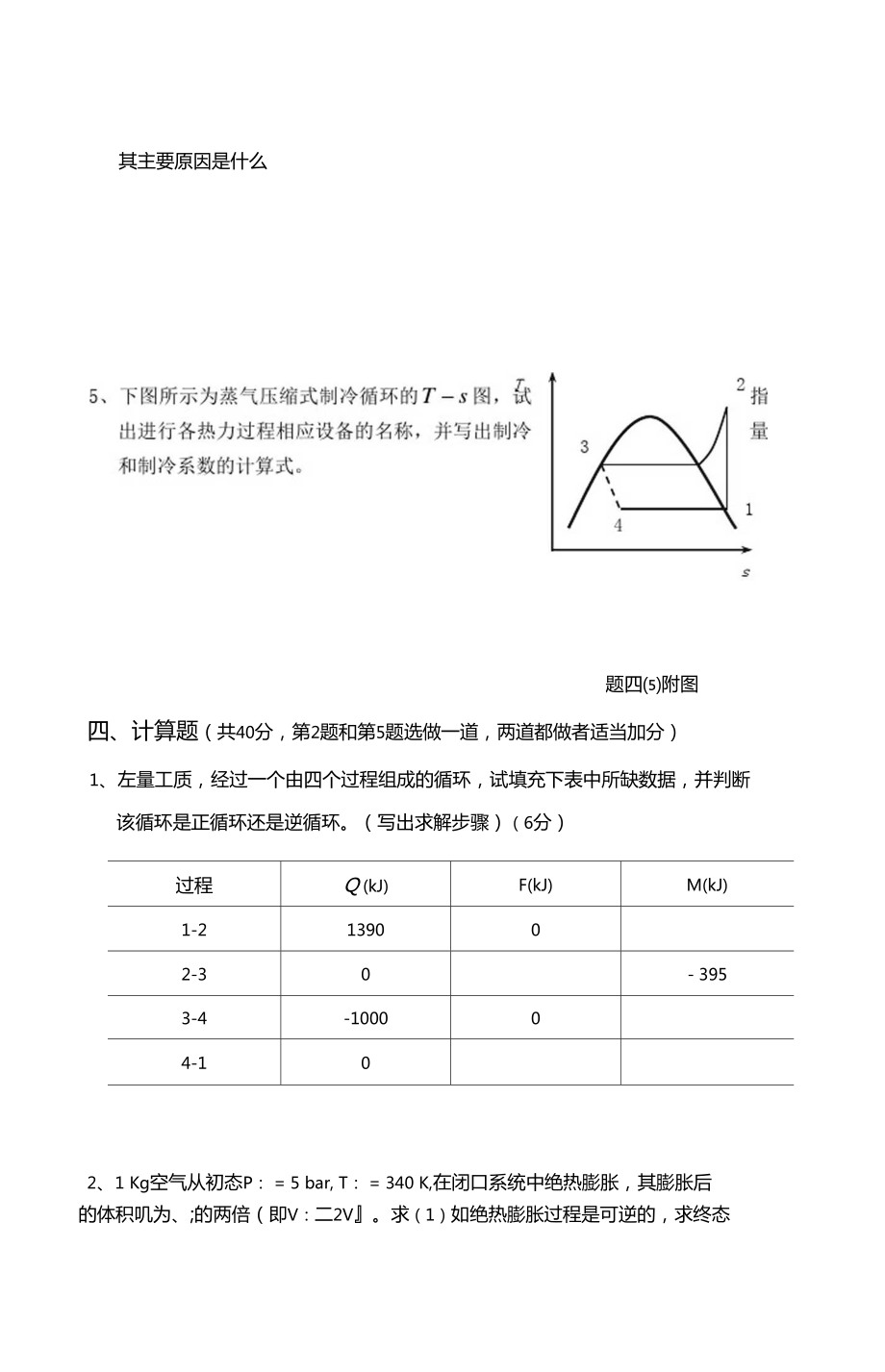 工程热力学矿大套题另附答案.doc