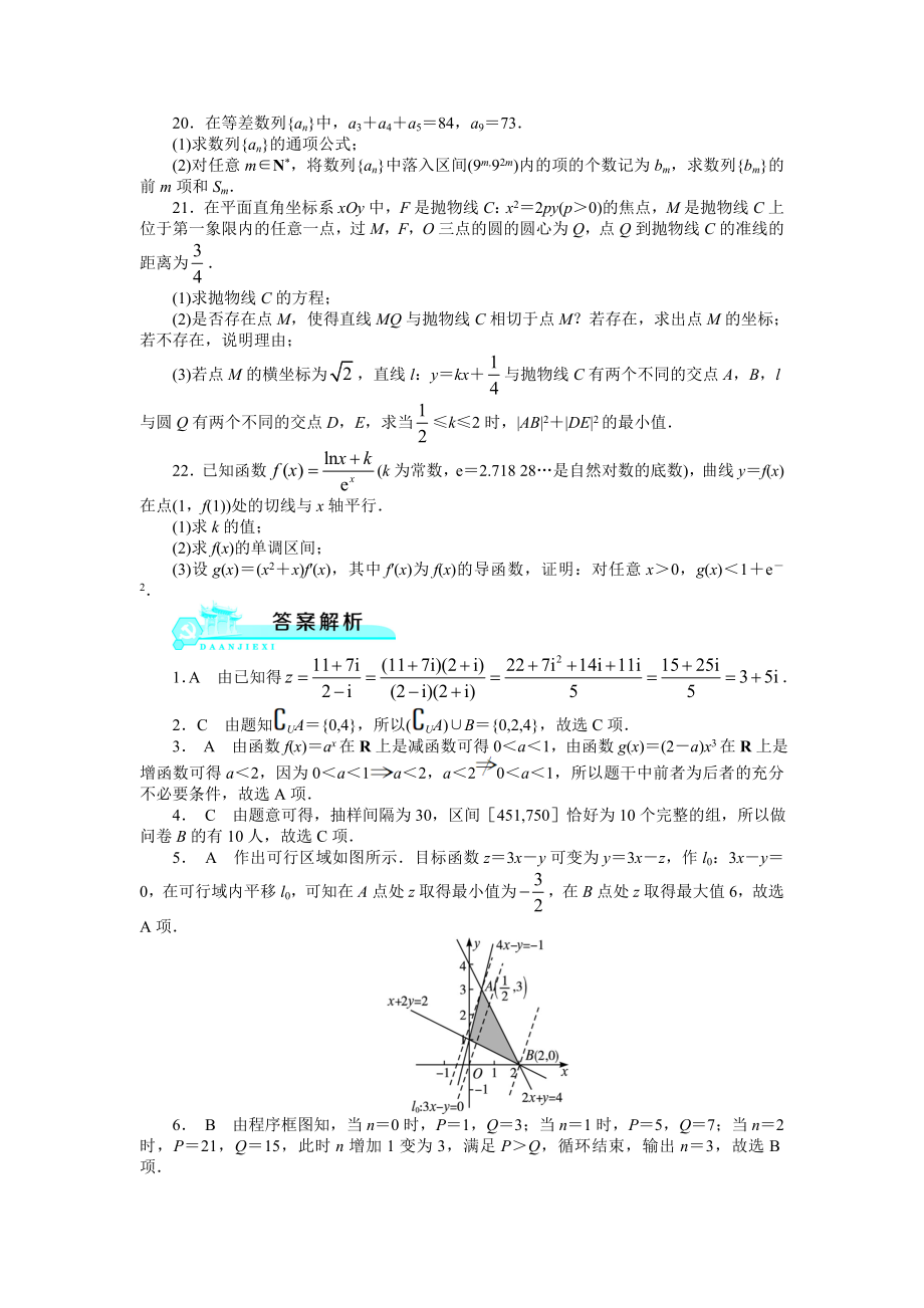 山东数学(理)高考试题及答案(高清版).doc