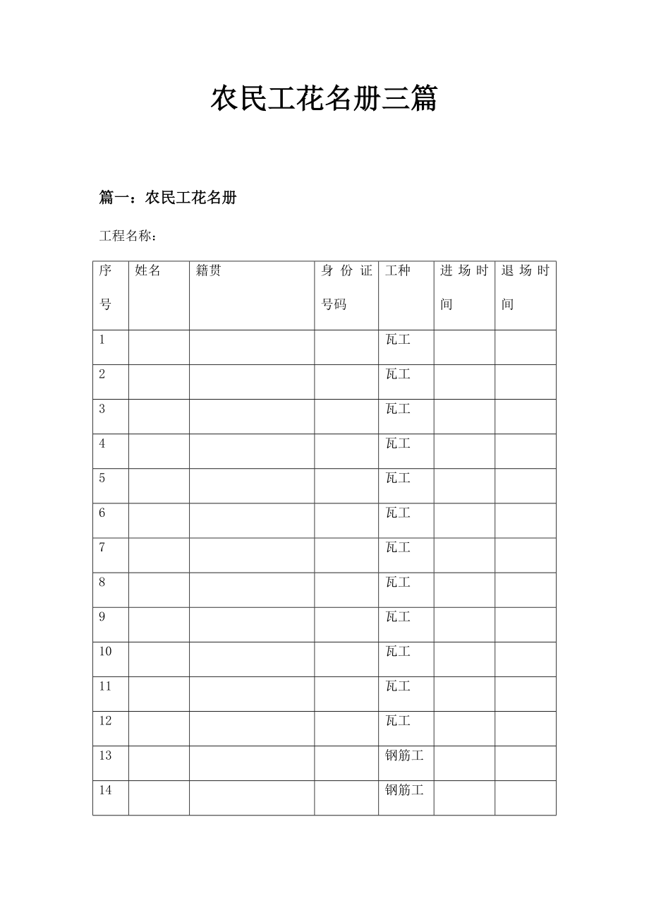 农民工花名册三篇.doc