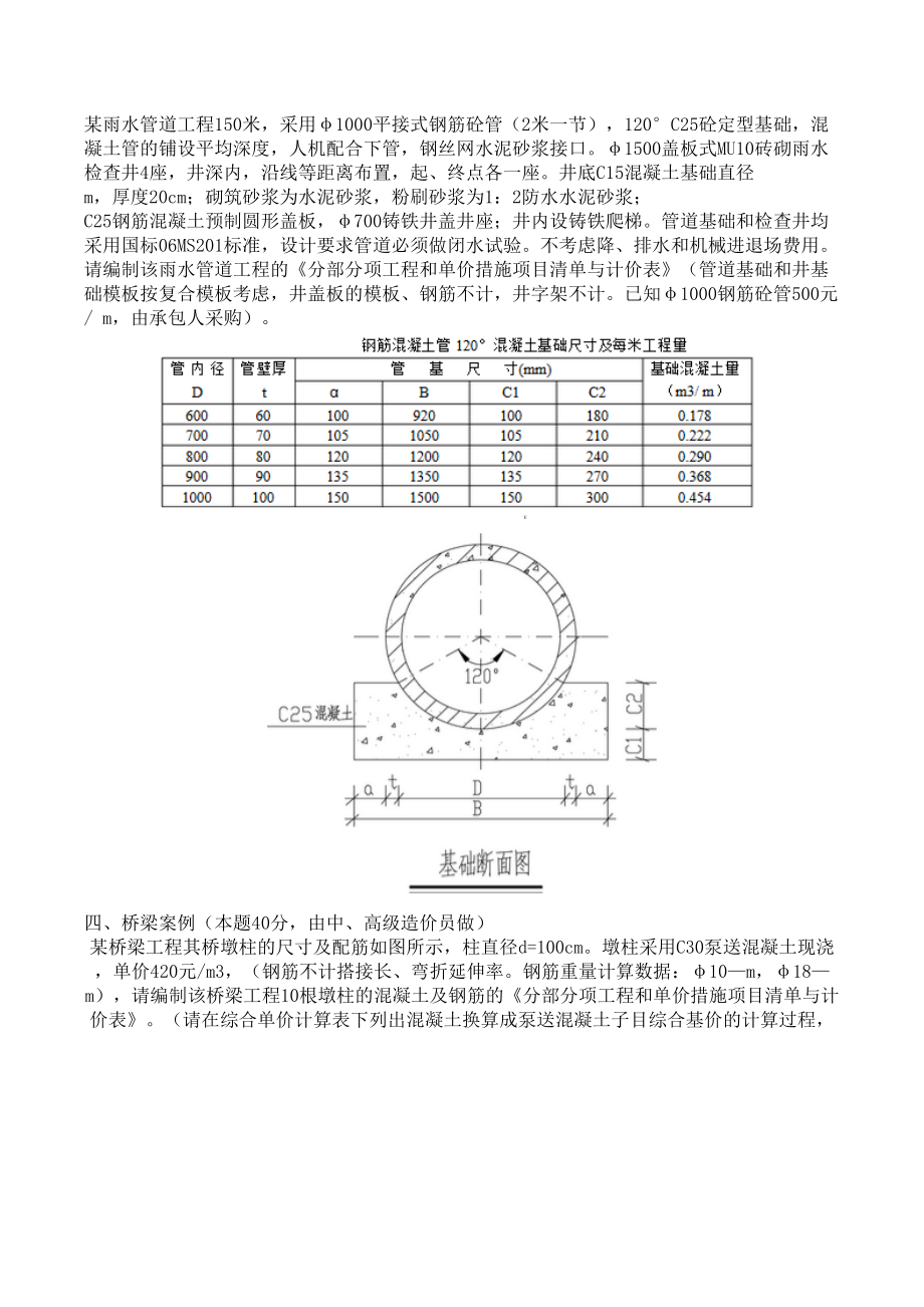 江苏造价员市政工程专业真题及答案同名.doc