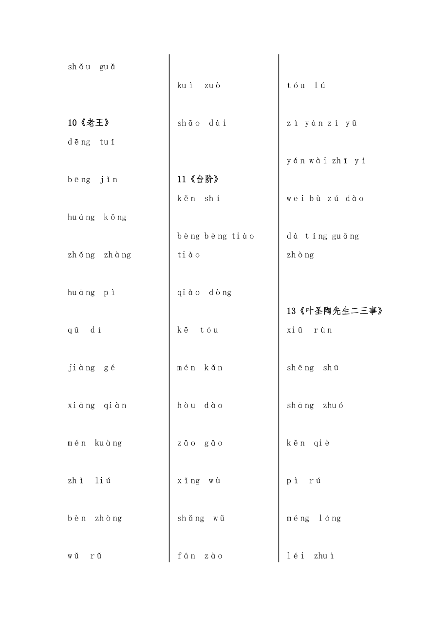 七年级初一语文下册字词默写(有答案).doc