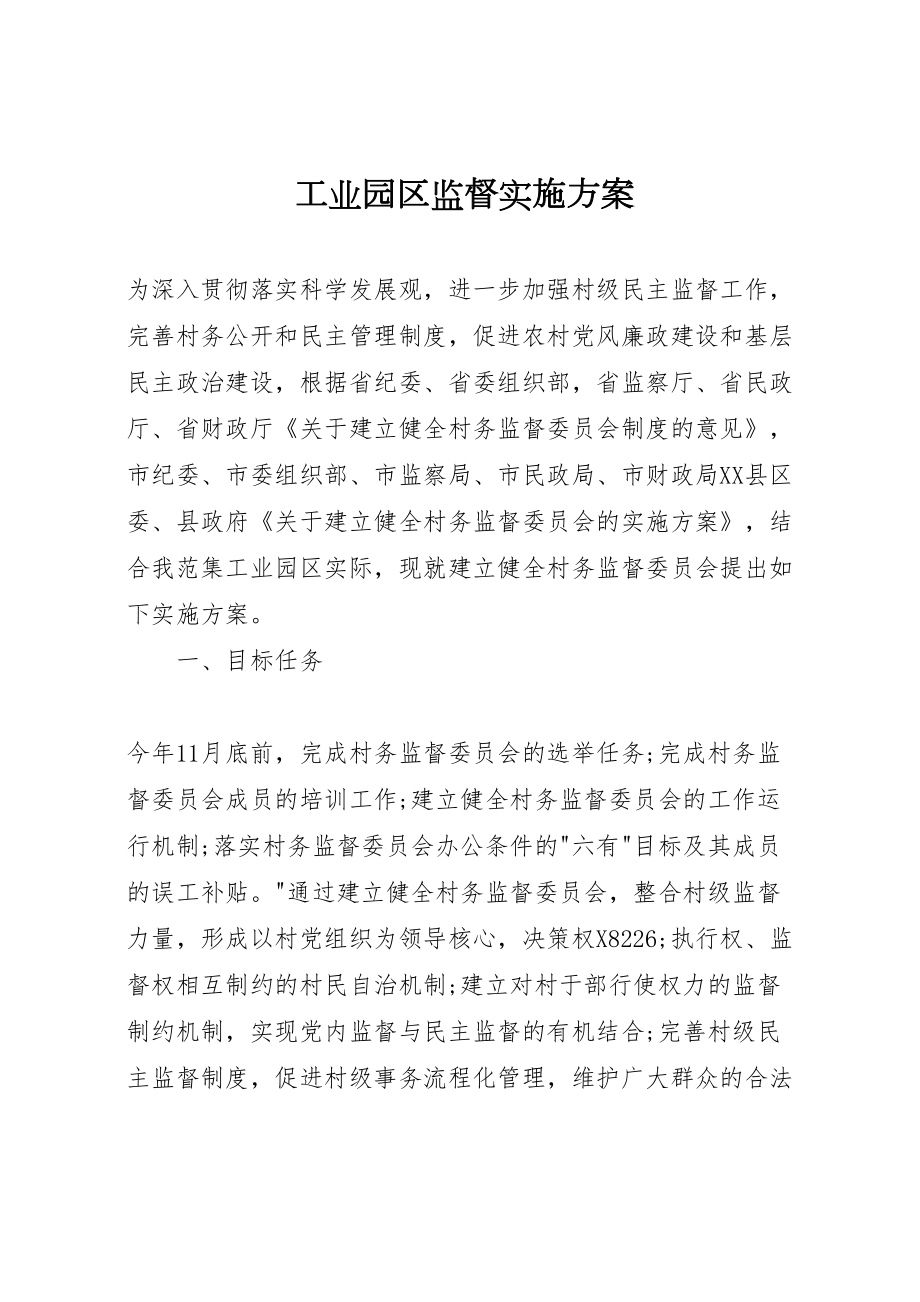 工业园区监督实施方案.doc