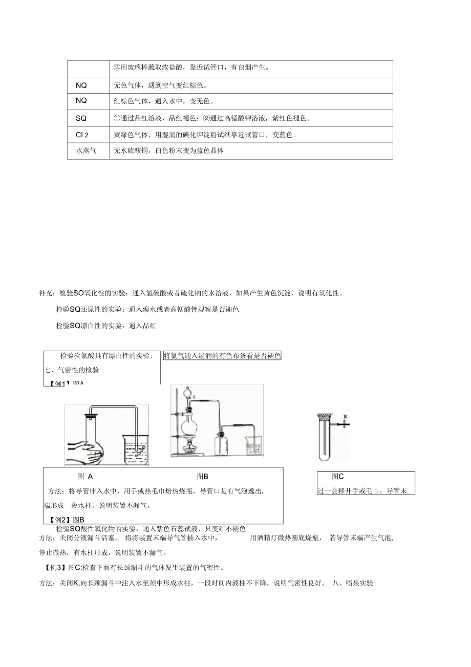 气体制备专题复习.doc